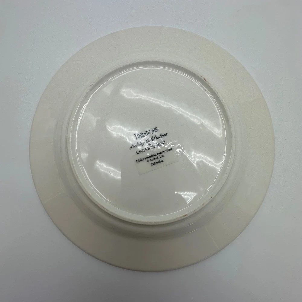 Christopher Radko Traditions Holiday Celebrations Salad Plates Set of 4 8in